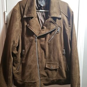 Men's Brown Suede Biker Jacket